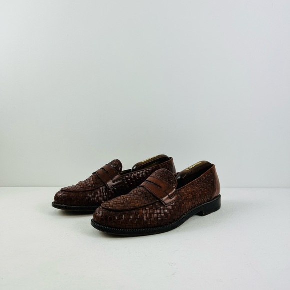 Russell & Bromley Other - Russell & Bromley Tan Brown Leather Woven Classic Slip On Loafers UK 9